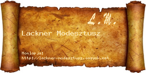 Lackner Modesztusz névjegykártya